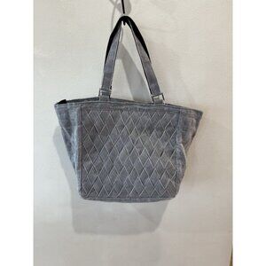 $108 Smateria Women’s Purse Tote Bag Silver Gray Woven Handle Purse Diaper